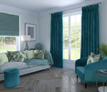 Load image into Gallery viewer, McAlister Textiles Matt Blue Teal Velvet Curtains Tailored Curtains