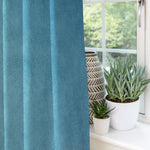 Load image into Gallery viewer, McAlister Textiles Matt Duck Egg Blue Velvet Curtains Tailored Curtains