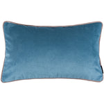 Load image into Gallery viewer, McAlister Textiles Matt Duck Egg Blue Contrast Piped Velvet Cushion Cushions and Covers