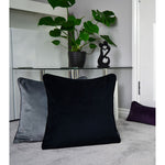Load image into Gallery viewer, McAlister Textiles Matt Black Piped Velvet Cushion Cushions and Covers
