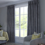 Load image into Gallery viewer, McAlister Textiles Matt Soft Silver Velvet Curtains Tailored Curtains