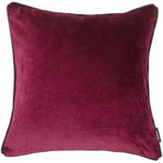 Load image into Gallery viewer, McAlister Textiles Matt Wine Red Contrast Piped Velvet Cushion Cushions and Covers