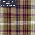 Load image into Gallery viewer, McAlister Textiles Angus Purple + Green Tartan Check Curtain Fabric Fabrics