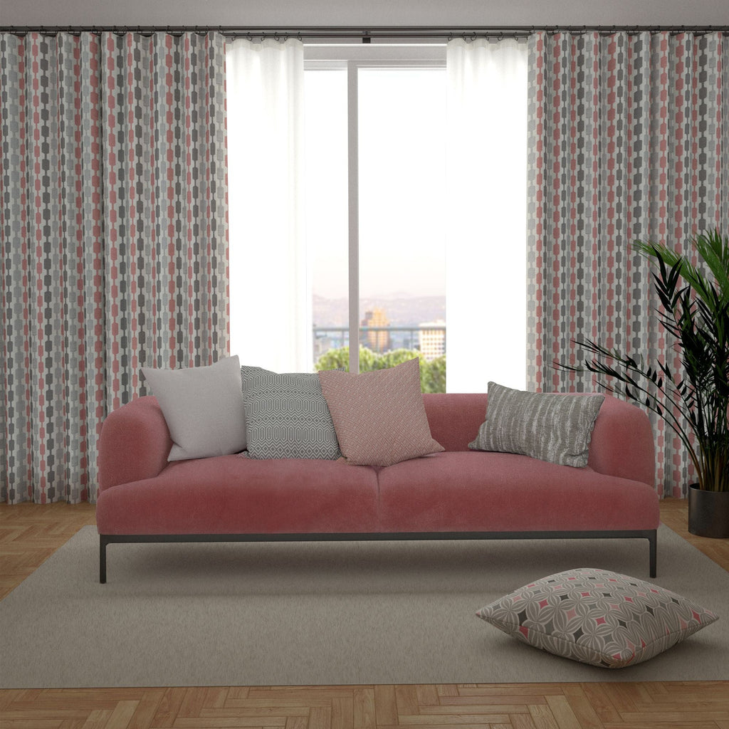 McAlister Textiles Lotta Blush Pink + Grey Curtains mw_product_option_cloned 