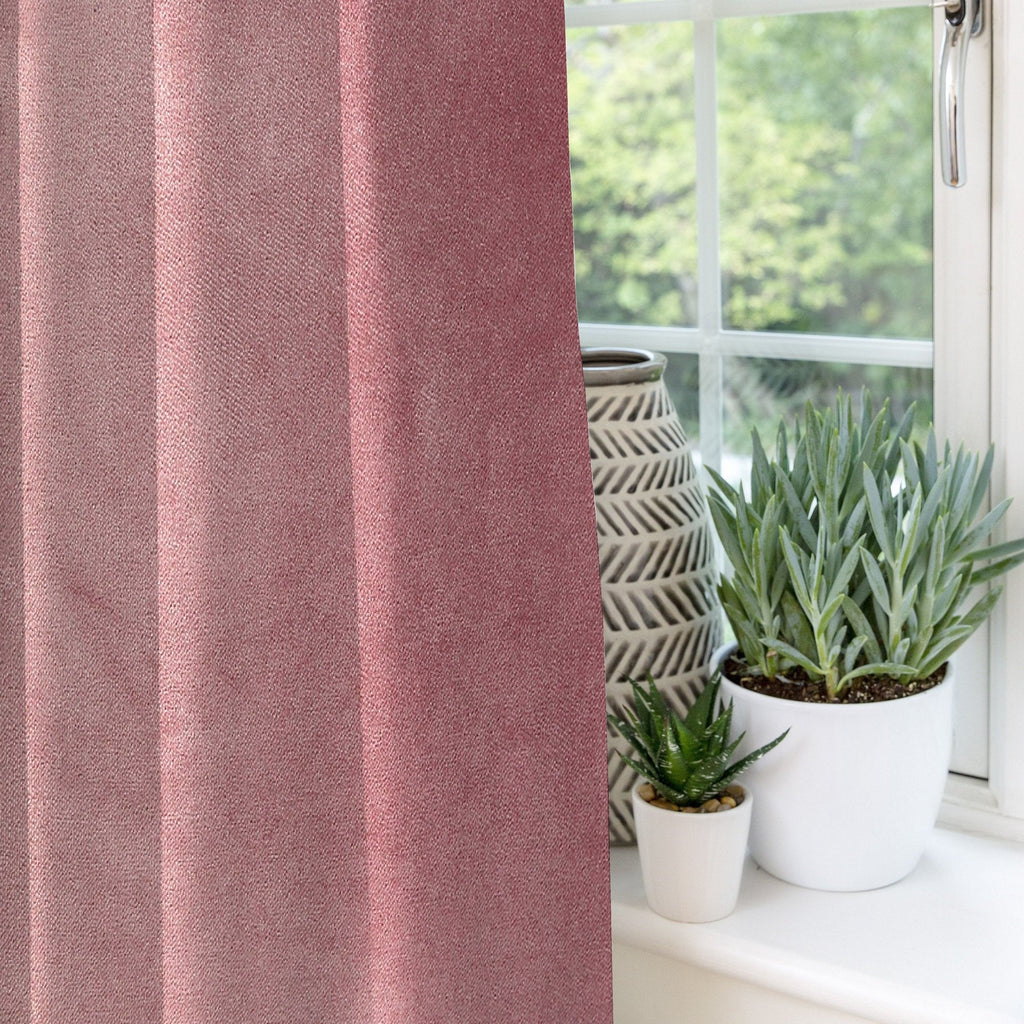 McAlister Textiles Matt Blush Pink Velvet Curtains Tailored Curtains 