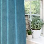 Load image into Gallery viewer, McAlister Textiles Matt Duck Egg Blue Velvet Curtains Tailored Curtains 
