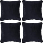 Load image into Gallery viewer, McAlister Textiles Matt Black Velvet 43cm x 43cm Piped Cushion Sets Cushions and Covers 
