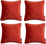 Load image into Gallery viewer, McAlister Textiles Matt Rust Red Orange Velvet 43cm x 43cm Piped Cushion Sets Cushions and Covers 
