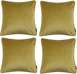 Load image into Gallery viewer, McAlister Textiles Matt Ochre Yellow Velvet 43cm x 43cm Piped Cushion Sets Cushions and Covers 
