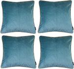 Load image into Gallery viewer, McAlister Textiles Matt Duck Egg Blue Velvet 43cm x 43cm Contrast Piped Cushion Sets Cushions and Covers 
