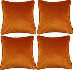 Load image into Gallery viewer, McAlister Textiles Matt Burnt Orange Velvet 43cm x 43cm Piped Cushion Sets Cushions and Covers 
