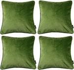 Load image into Gallery viewer, McAlister Textiles Matt Fern Green Velvet 43cm x 43cm Piped Cushion Sets Cushions and Covers 
