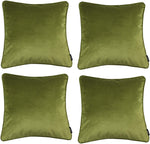 Load image into Gallery viewer, McAlister Textiles Matt Lime Green Velvet 43cm x 43cm Piped Cushion Sets Cushions and Covers 
