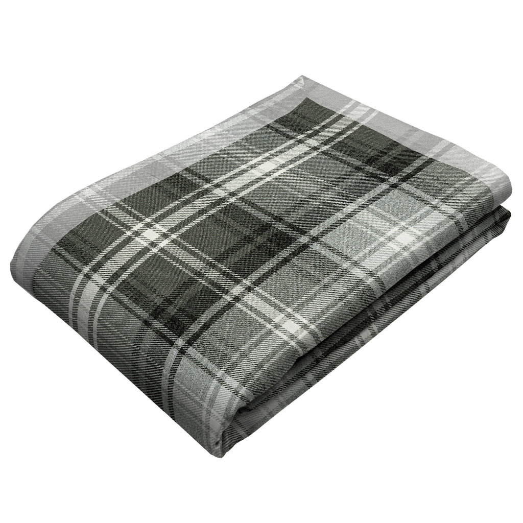 McAlister Textiles Angus Charcoal Grey Tartan Throws & Runners Throws and Runners 