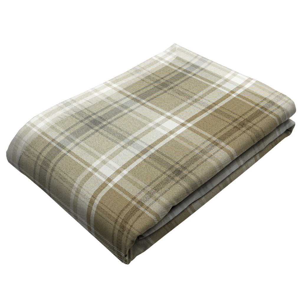 McAlister Textiles Angus Beige Cream Tartan Throws & Runners Throws and Runners 