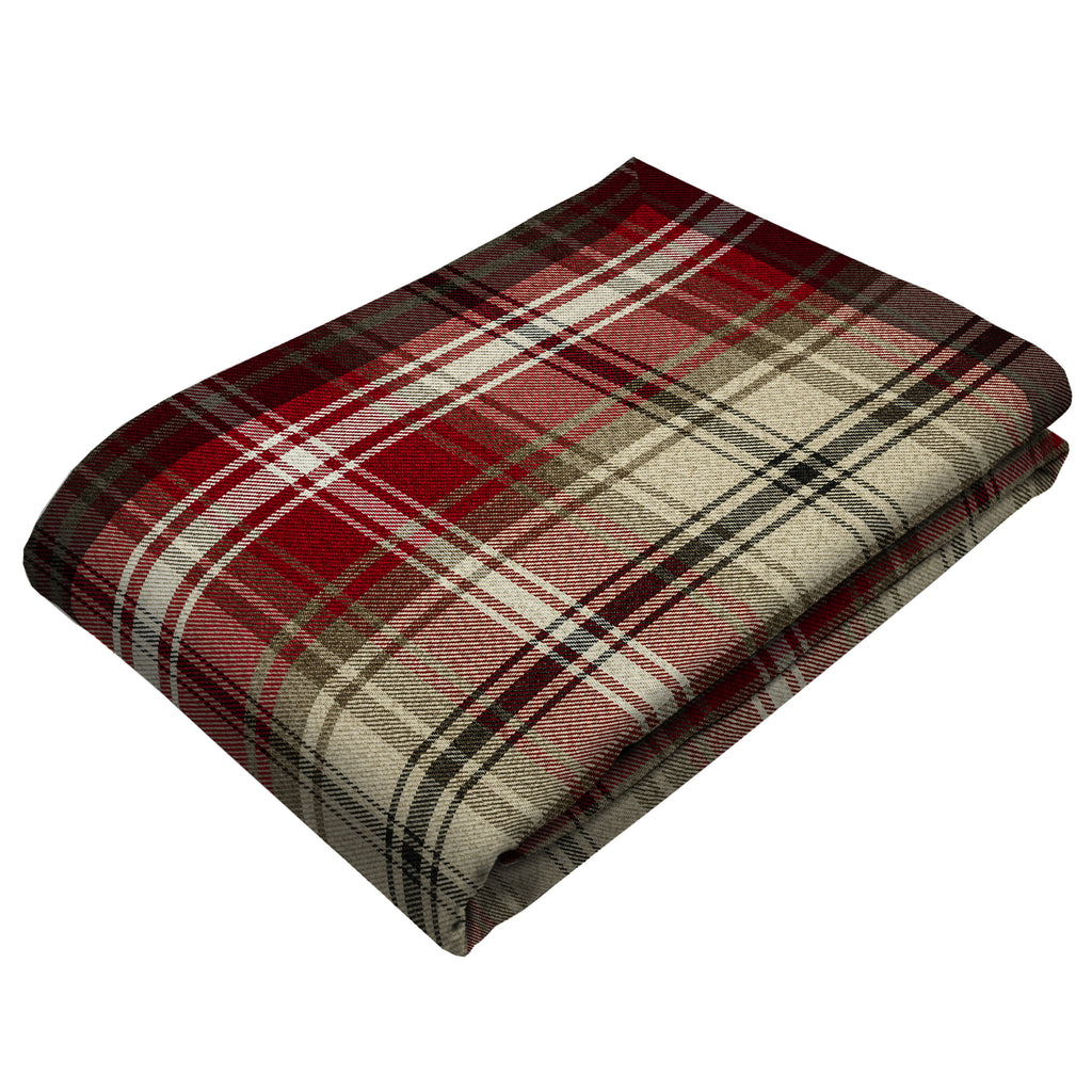 McAlister Textiles Angus Red + White Tartan Table Runner Throws and Runners 