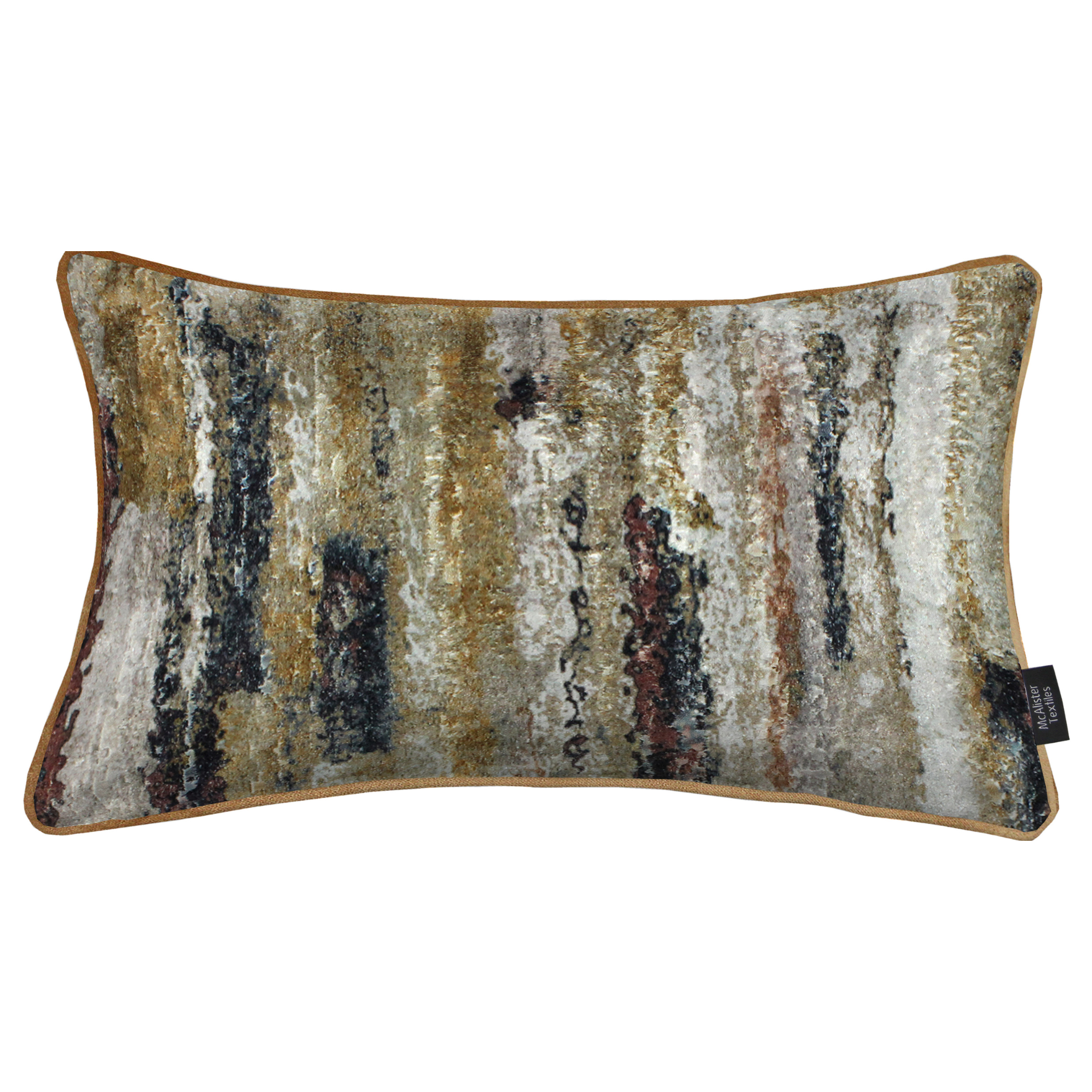 McAlister Textiles Aura Ochre Printed Velvet Pillow Pillow 