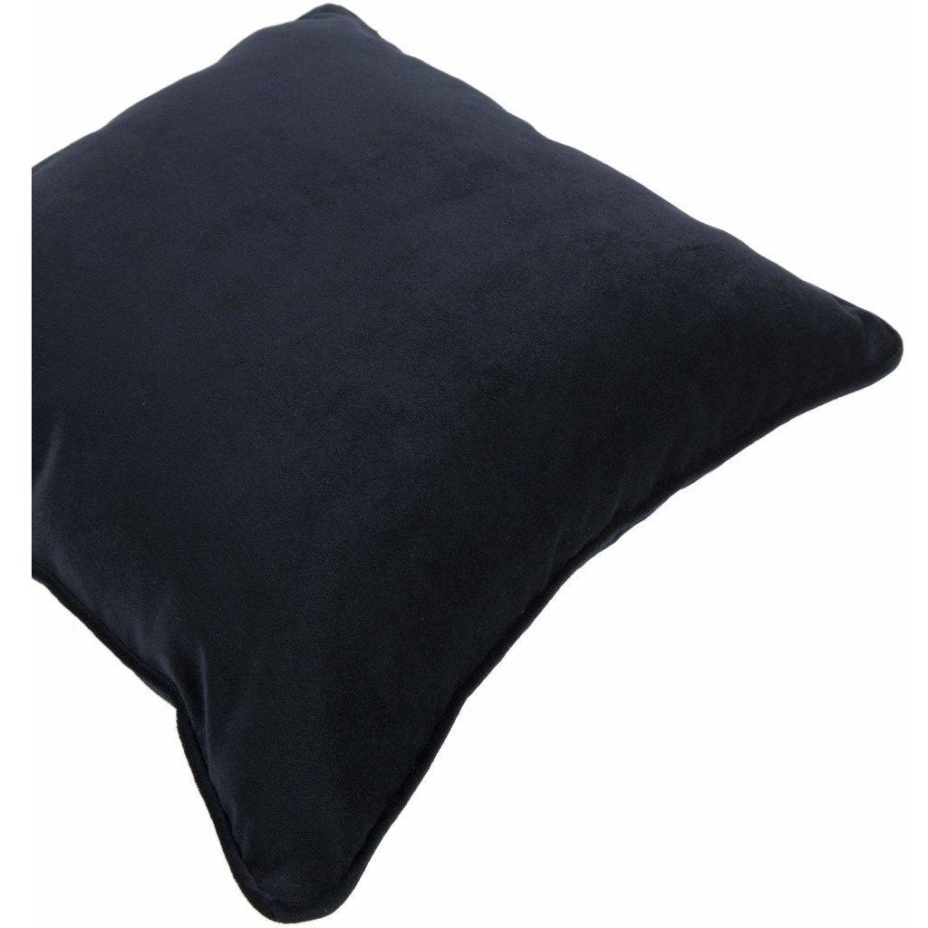 McAlister Textiles Matt Black Piped Velvet Cushion Cushions and Covers 