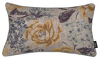 Load image into Gallery viewer, McAlister Textiles Blooma Blue, Grey and Ochre Floral Cushion Cushions and Covers 
