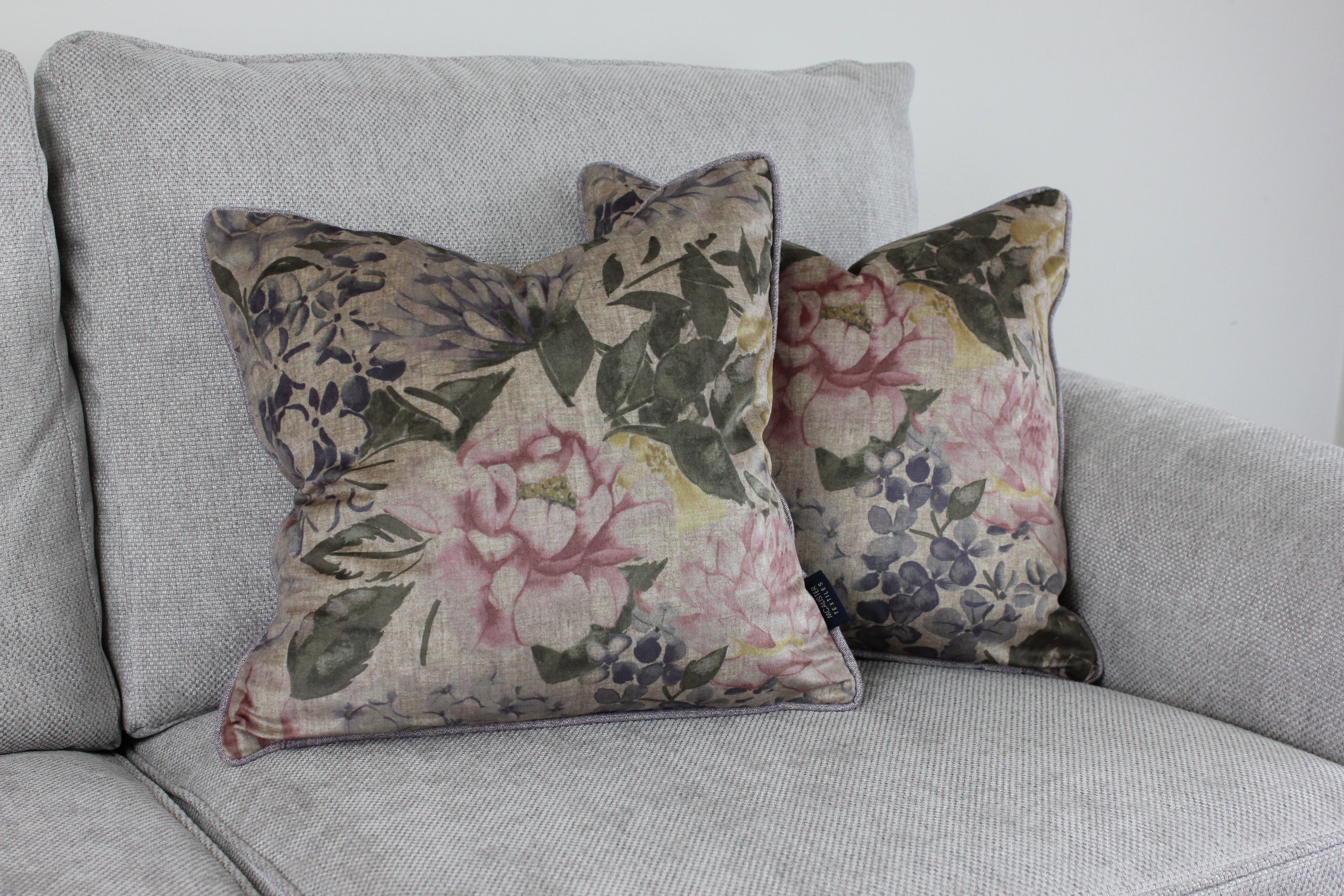 McAlister Textiles Blooma Purple, Pink and Ochre Floral Cushion Cushions and Covers 