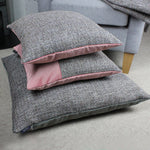Load image into Gallery viewer, McAlister Textiles Lewis Tweed Cushion Grey Heather and Pink Cushions and Covers 
