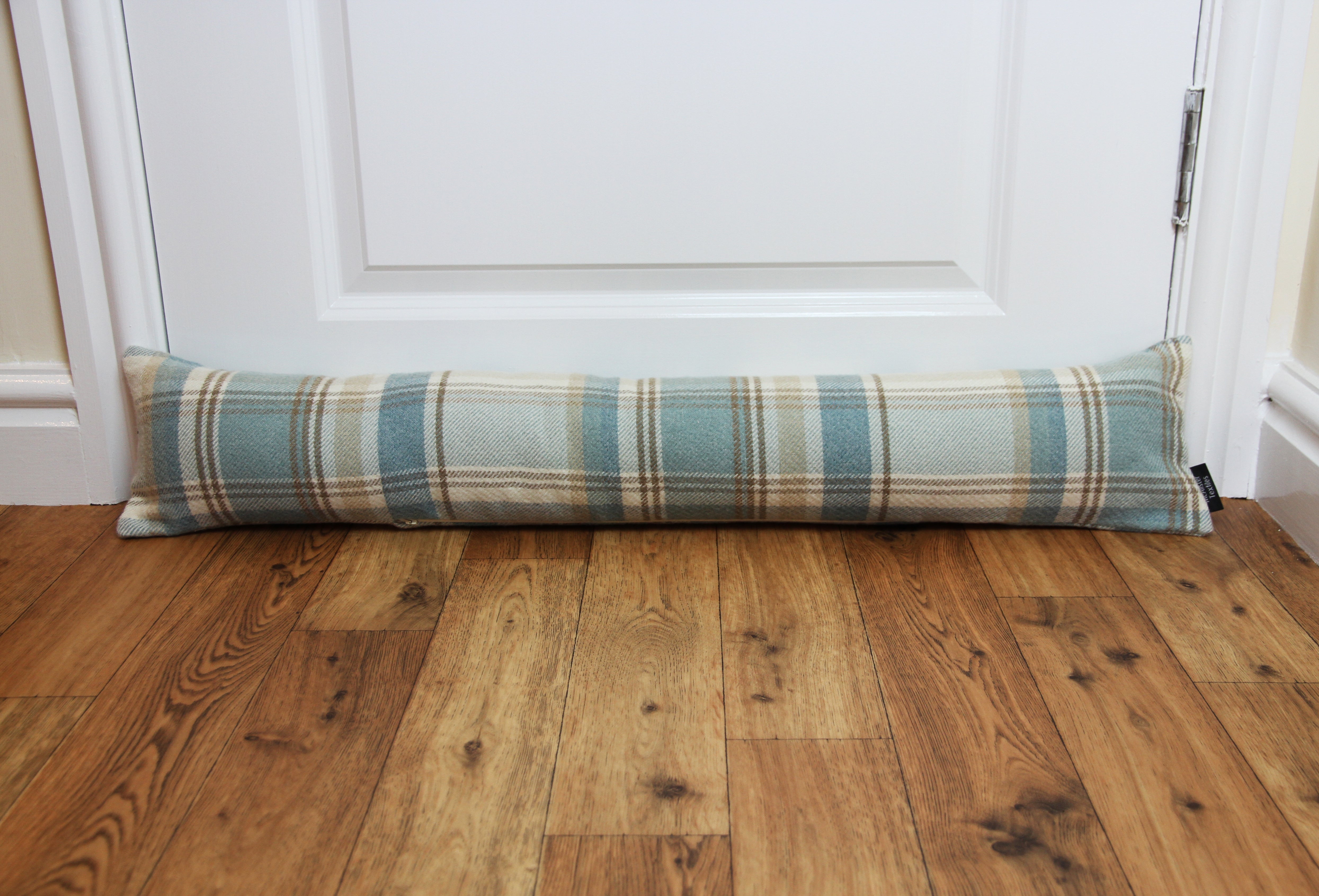 McAlister Textiles Heritage Duck Egg Blue Tartan Draught Excluder Draught Excluders 