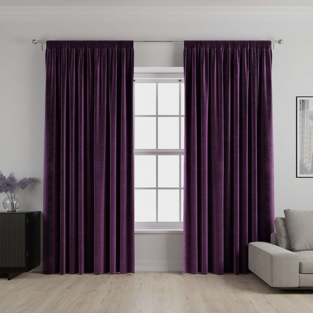 McAlister Textiles Matt Aubergine Purple Velvet Curtains mw_product_option_cloned 