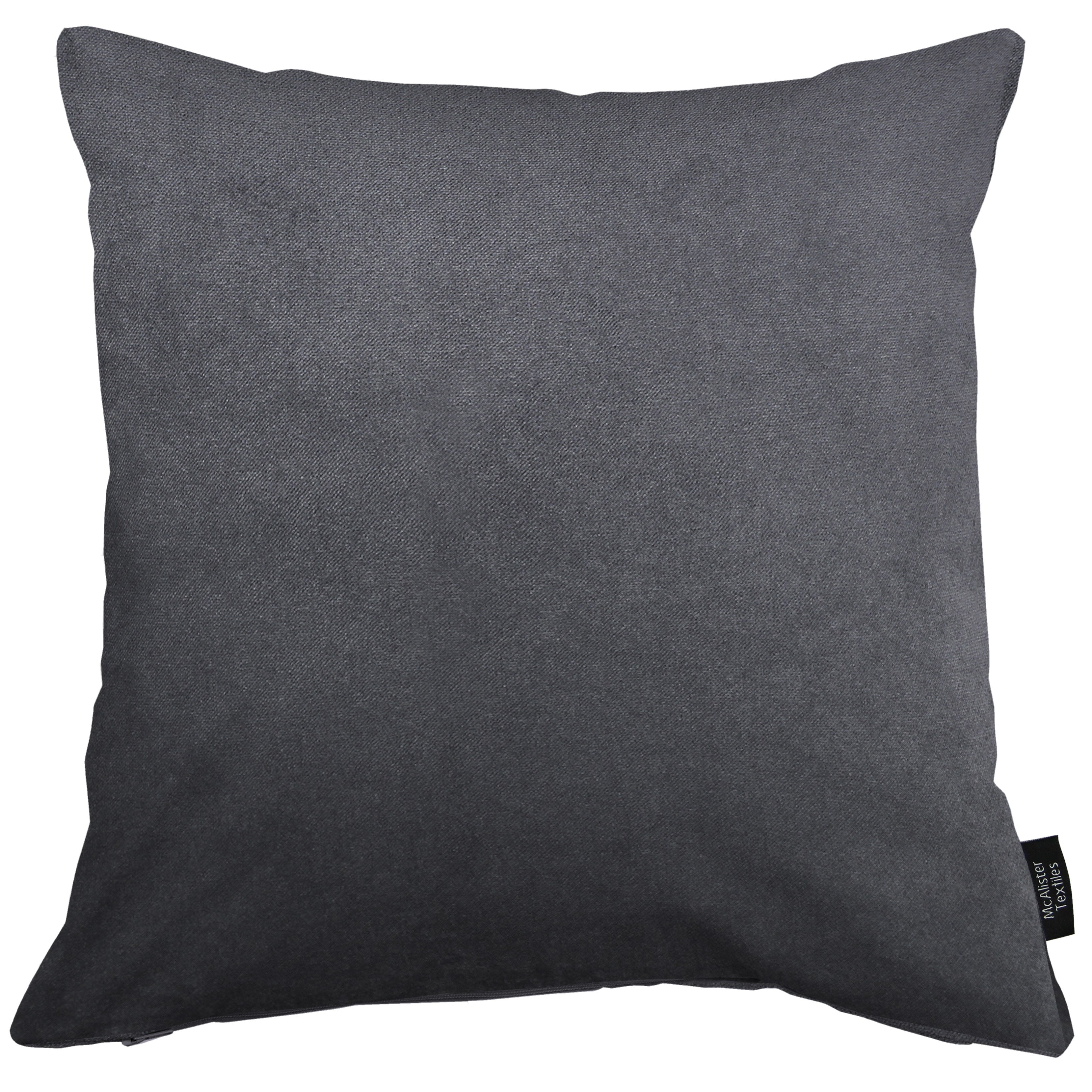 McAlister Textiles Matt Charcoal Velvet Modern Look Plain Cushion Cushions and Covers 