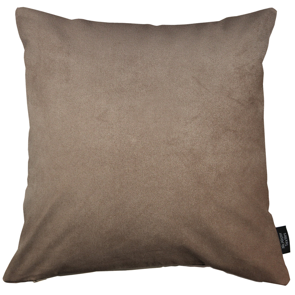 McAlister Textiles Matt Mocha Velvet Modern Look Plain Cushion Cushions and Covers 