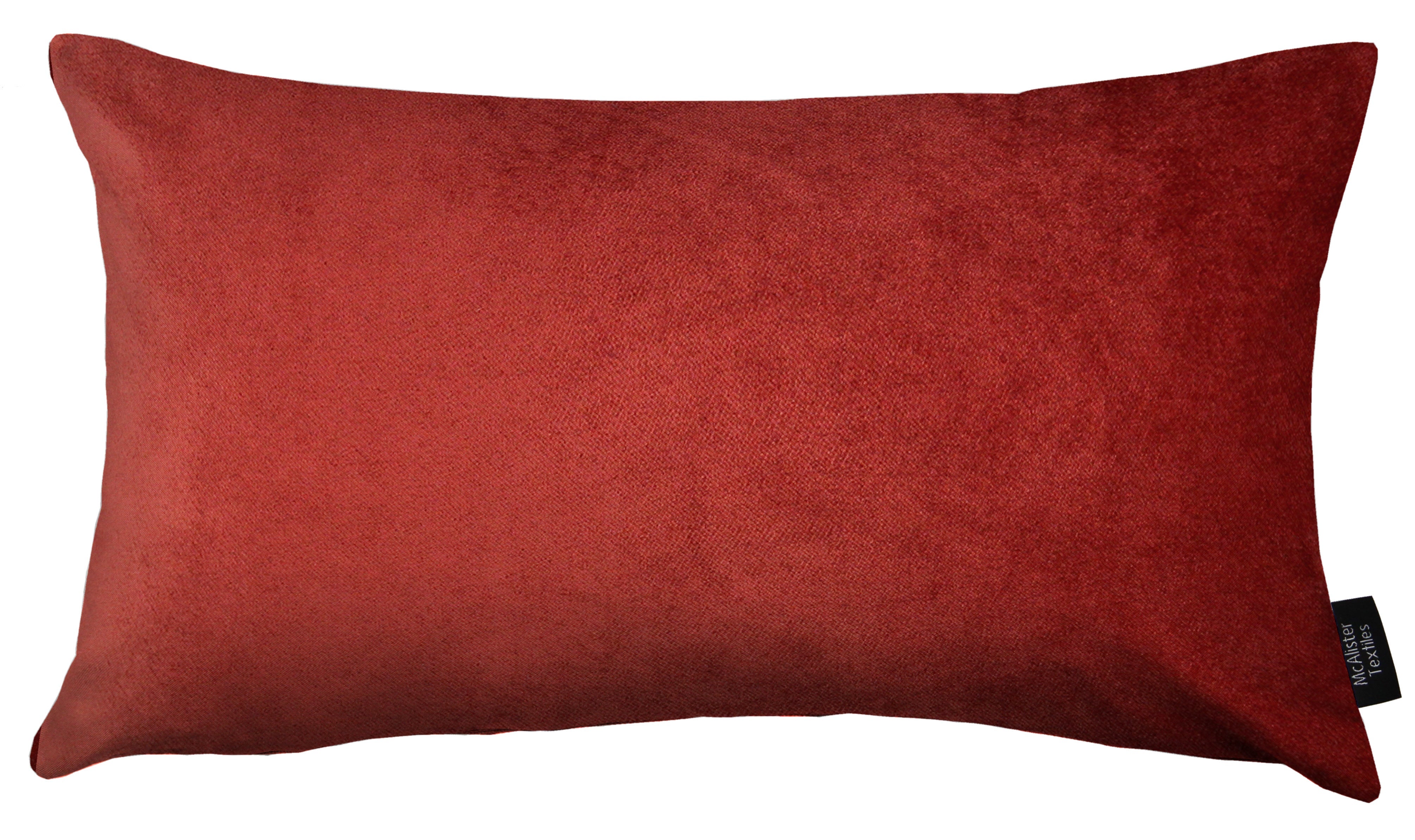 McAlister Textiles Matt Rust Red Velvet Modern Look Plain Cushion Cushions and Covers 