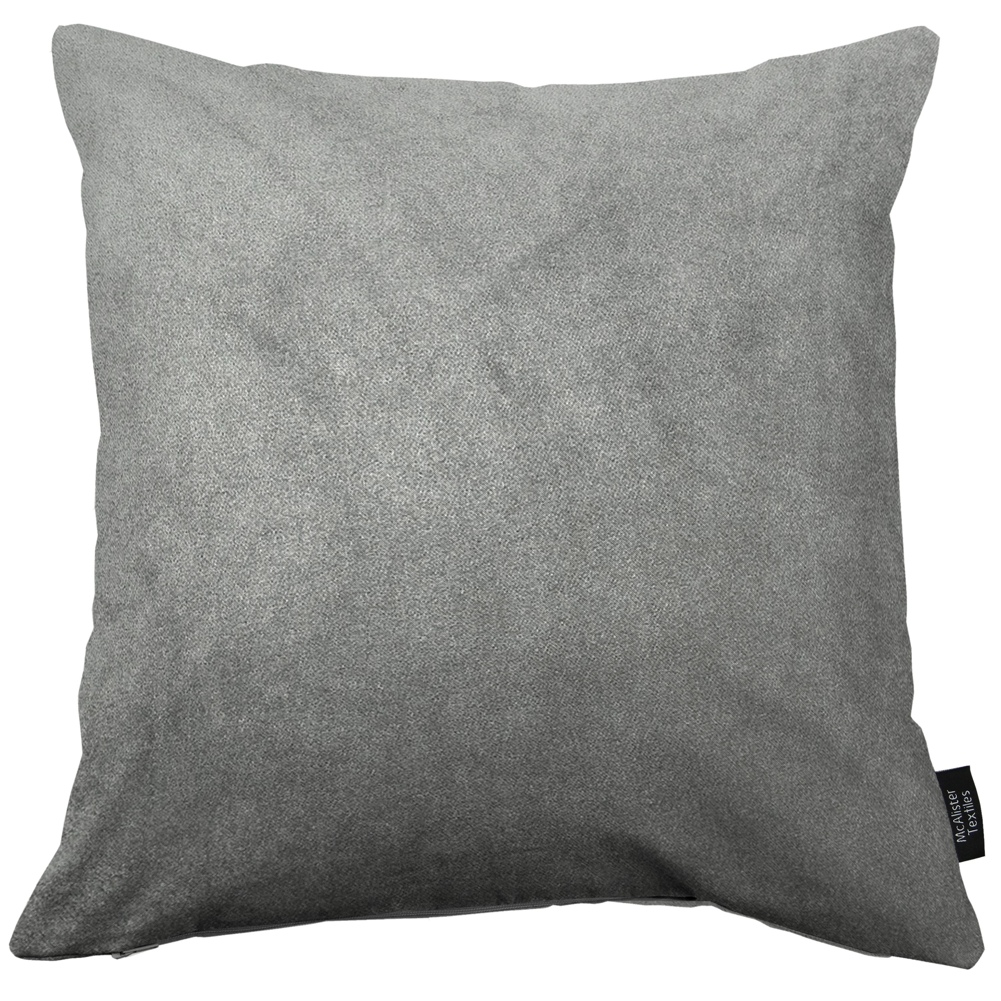 McAlister Textiles Matt Silver Grey Velvet Modern Look Plain Cushion Cushions and Covers 
