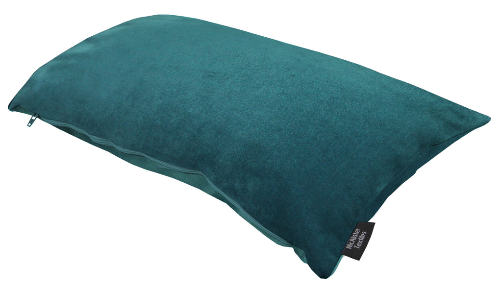 McAlister Textiles Matt Teal Velvet Modern Look Plain Cushion Cushions and Covers 