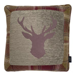 Load image into Gallery viewer, McAlister Textiles Stag Purple + Green Tartan Cushion Cushions and Covers Cover Only 
