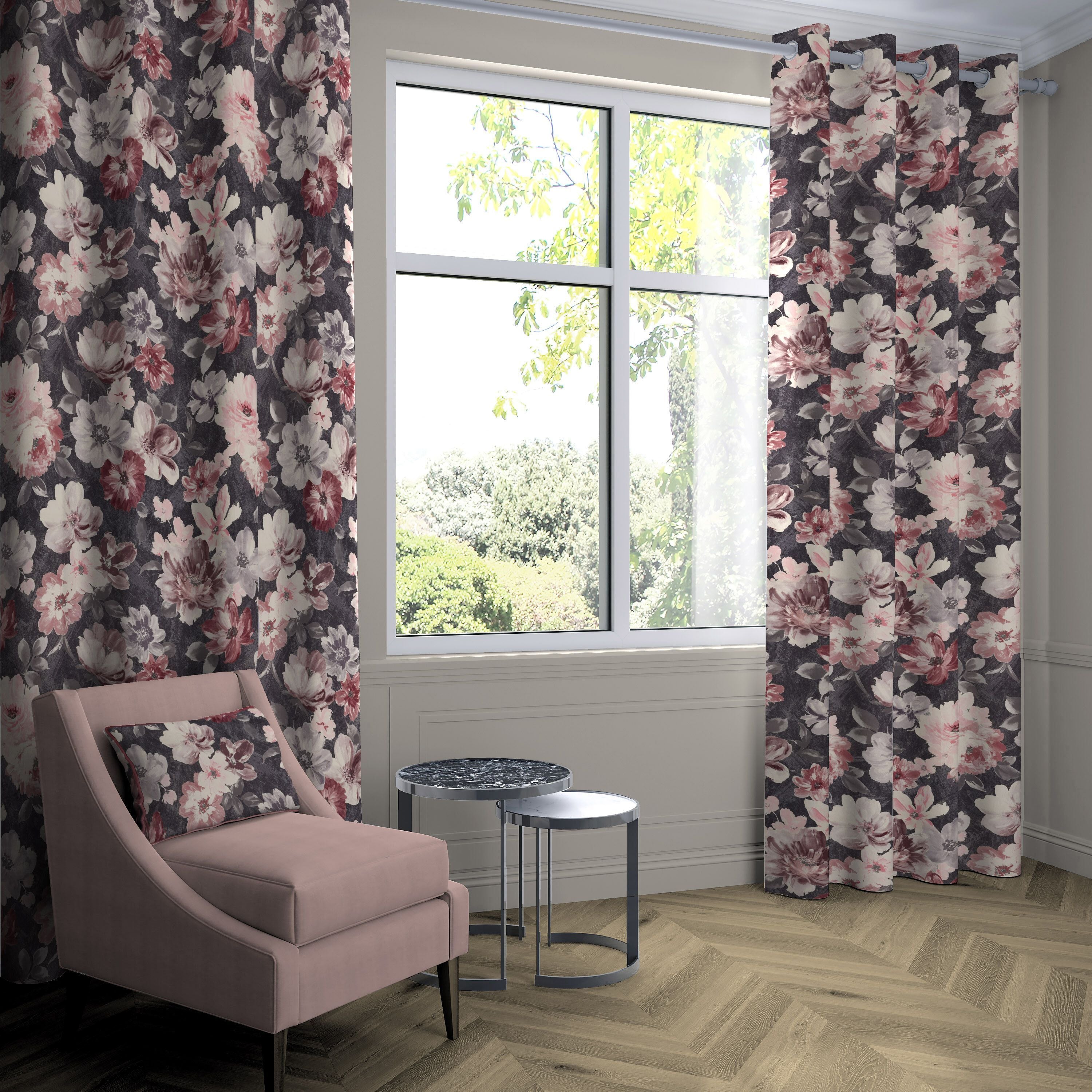 McAlister Textiles Camilla Grey, Pink and Purple Curtains mw_product_option_cloned 