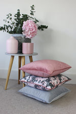 Load image into Gallery viewer, McAlister Textiles Matt Blush Pink Piped Velvet Cushion Cushions and Covers 
