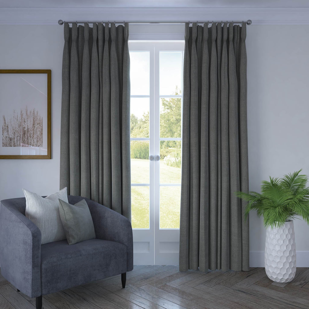 McAlister Textiles Linea Grey Textured Curtains mw_product_option_cloned 