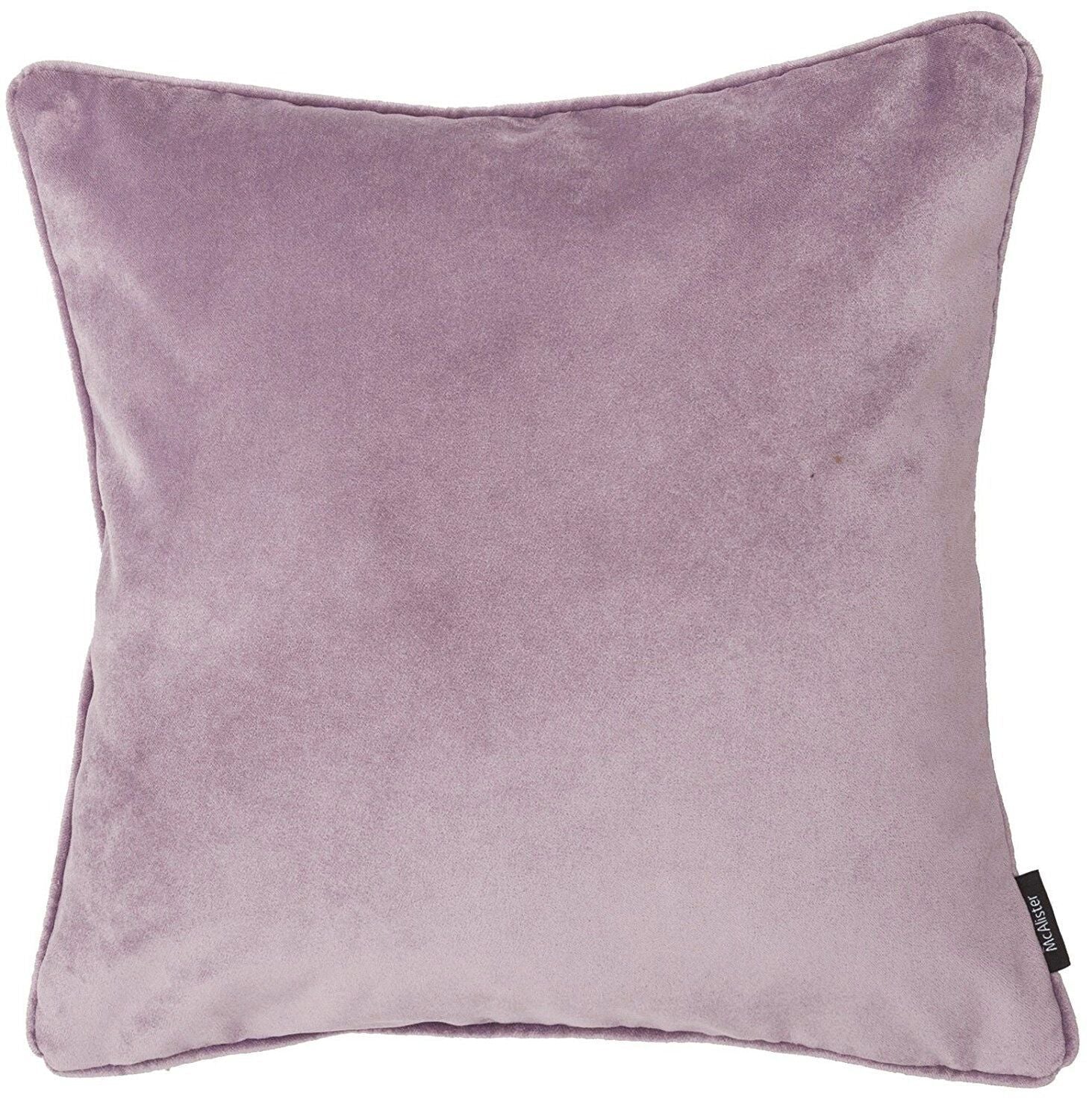 McAlister Textiles Matt Lilac Purple Velvet 43cm x 43cm Piped Cushion Sets Cushions and Covers 