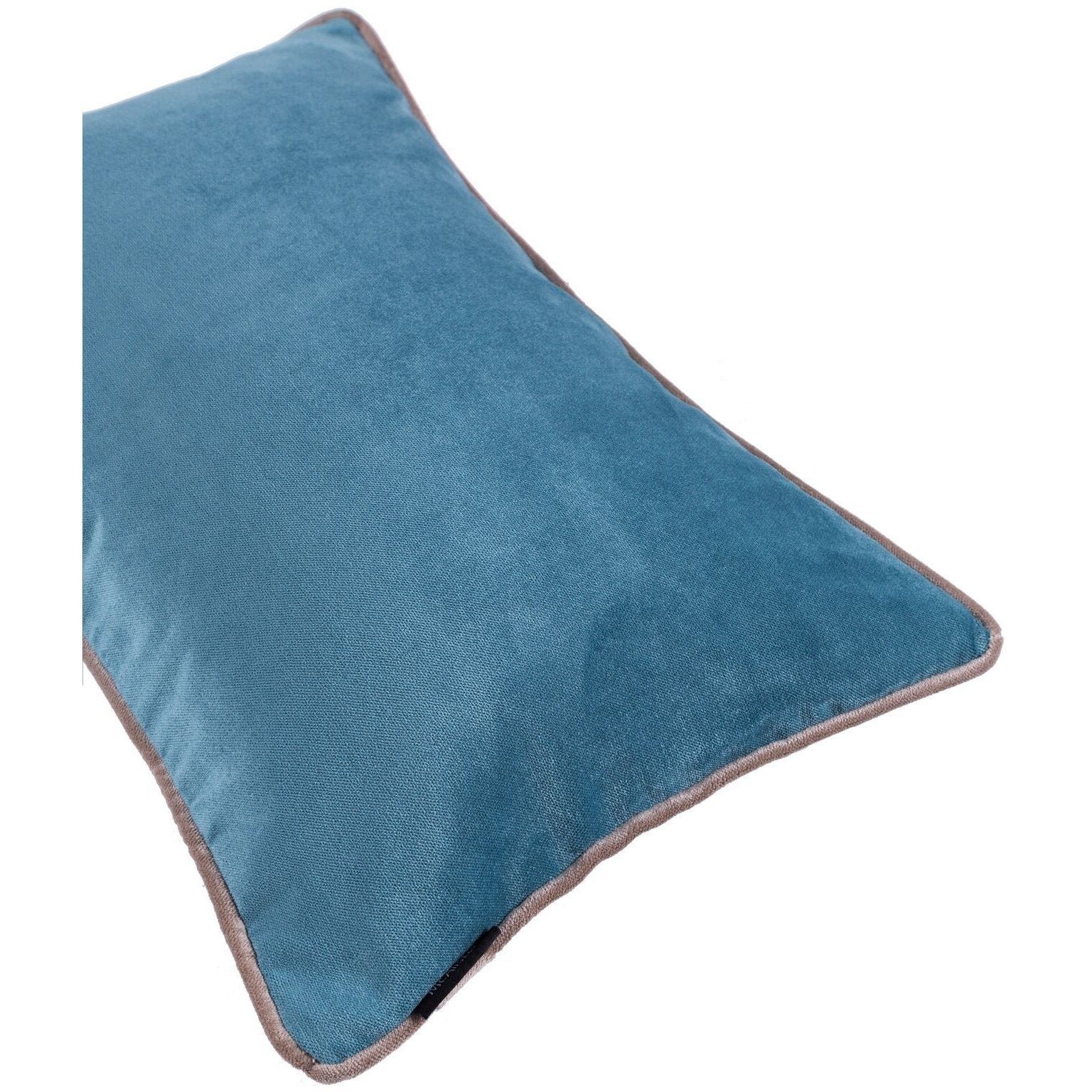 McAlister Textiles Matt Duck Egg Blue Contrast Piped Velvet Cushion Cushions and Covers 