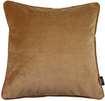 Load image into Gallery viewer, McAlister Textiles Matt Caramel Gold Velvet 43cm x 43cm Piped Cushion Sets Cushions and Covers 
