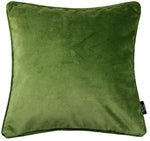 Load image into Gallery viewer, McAlister Textiles Matt Fern Green Velvet 43cm x 43cm Piped Cushion Sets Cushions and Covers 
