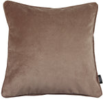 Load image into Gallery viewer, McAlister Textiles Matt Mocha Brown Velvet 43cm x 43cm Piped Cushion Sets Cushions and Covers 
