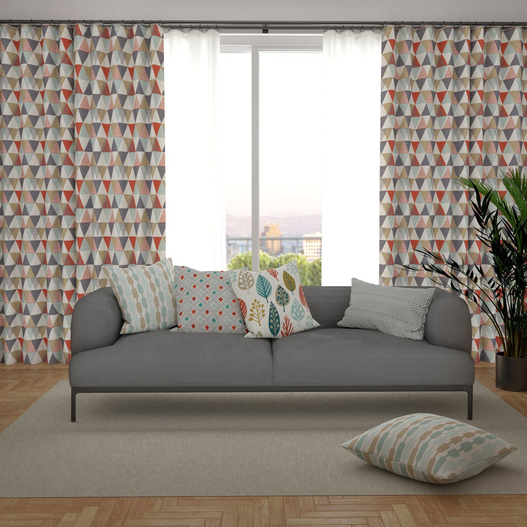McAlister Textiles Vita Burnt Orange and Teal FR Curtains mw_product_option_cloned 