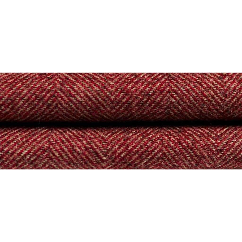 McAlister Textiles Herringbone Red Fabric Fabrics 