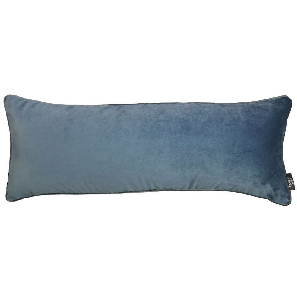 McAlister Textiles Deluxe Velvet Large Petrol Blue Bed Pillow Large Boudoir Cushions 
