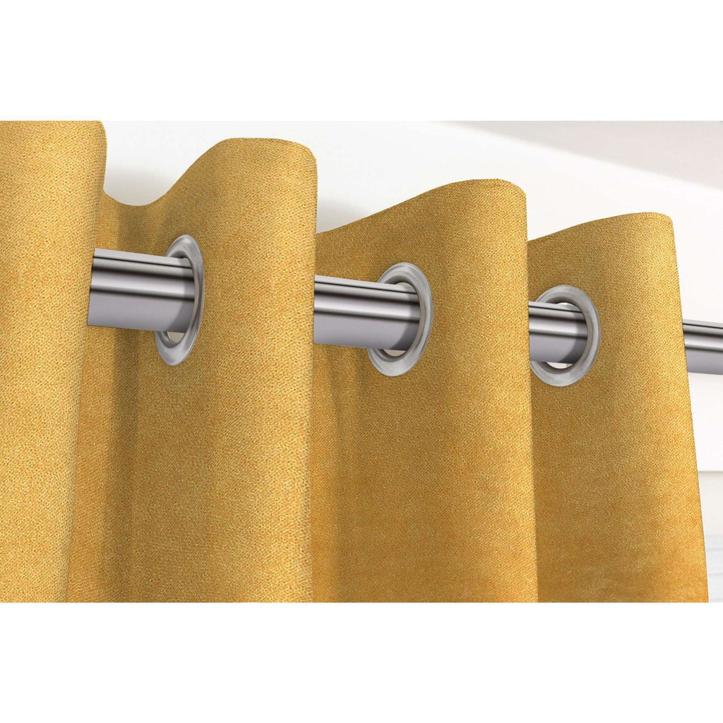 McAlister Textiles Matt Ochre Yellow Velvet Curtains Tailored Curtains 