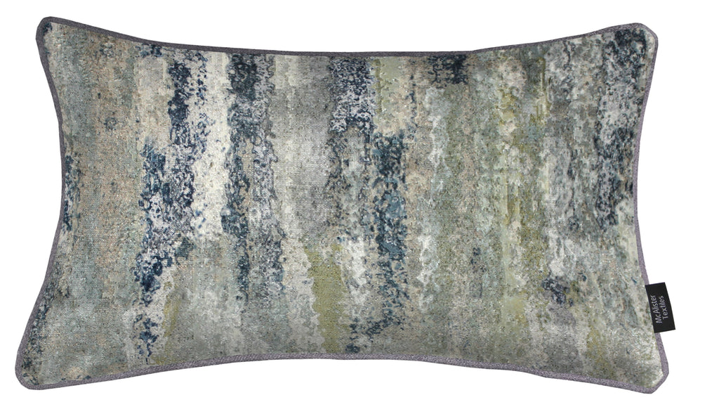 McAlister Textiles Aura Grey Natural Printed Velvet Pillow Pillow Cover Only 50cm x 30cm 