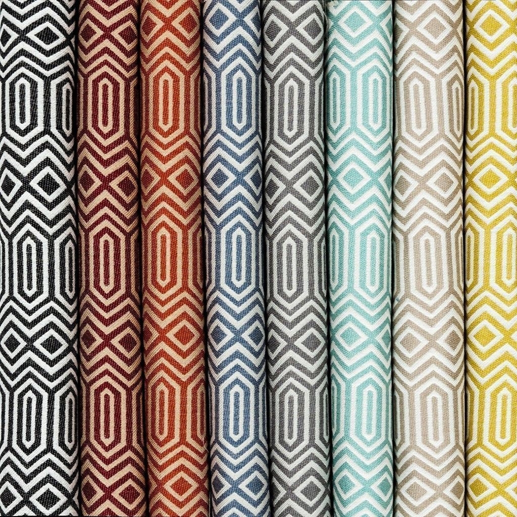 McAlister Textiles Colorado Geometric Yellow Fabric Fabrics 