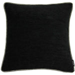 Load image into Gallery viewer, McAlister Textiles Plain Chenille Contrast Piped Black + Grey Cushion Cushions and Covers Cover Only 43cm x 43cm 
