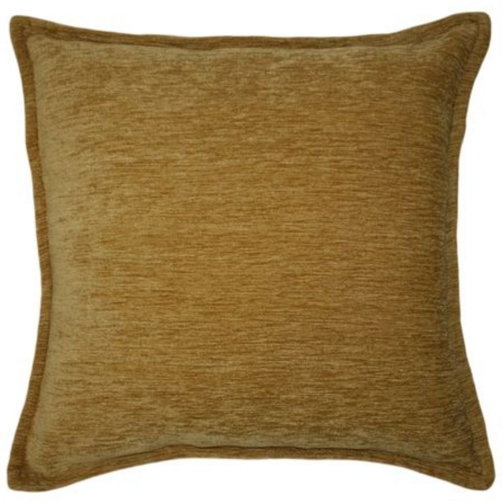 McAlister Textiles Plain Chenille Mustard Yellow Cushion Cushions and Covers Cover Only 43cm x 43cm 