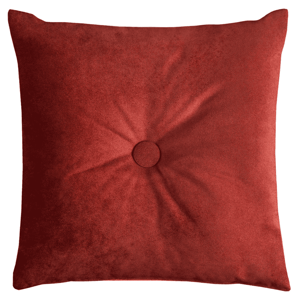 McAlister Textiles Matt Rust Red Velvet Button Cushions Cushions and Covers Polyester Filler 43cm x 43cm 